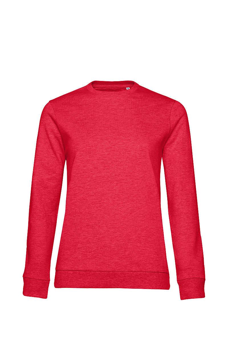 B&C Womens set In Sweatshirt in Heather Red (Product Code: WW02W)