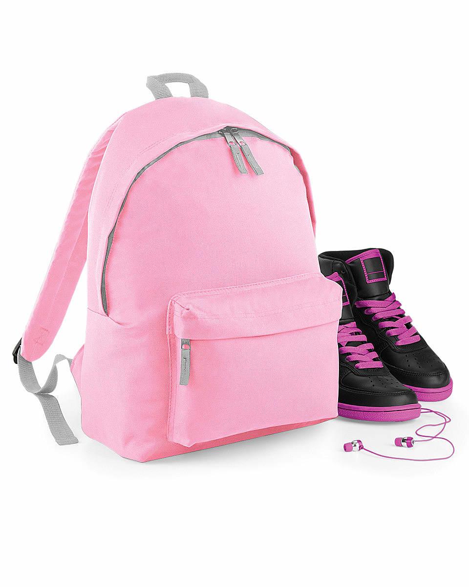 Bagbase Junior Fashion Backpack in Classic Pink / Light Grey (Product Code: BG125J)