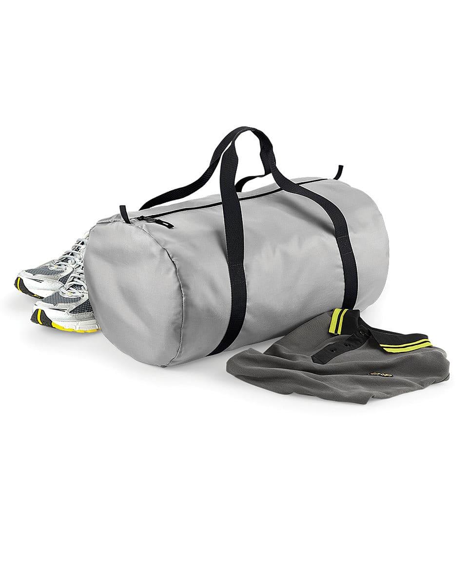 Bagbase Packaway Barrel Bag in Silver / Black (Product Code: BG150)
