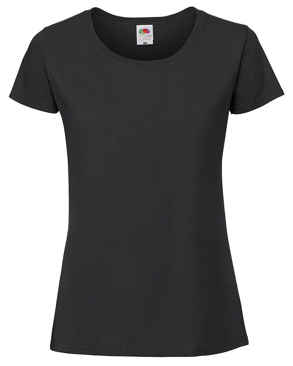 Fruit Of The Loom Womens Ringspun Premium T-Shirt in Black (Product Code: 61424)
