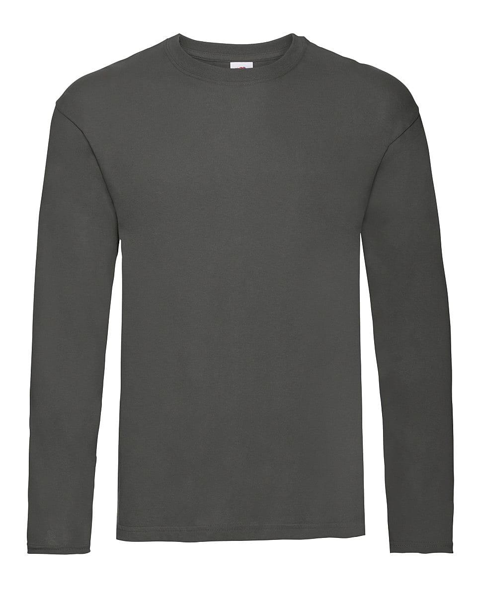 Fruit Of The Loom Mens Original Long-Sleeve T-Shirt in Light Graphite (Product Code: 61428)