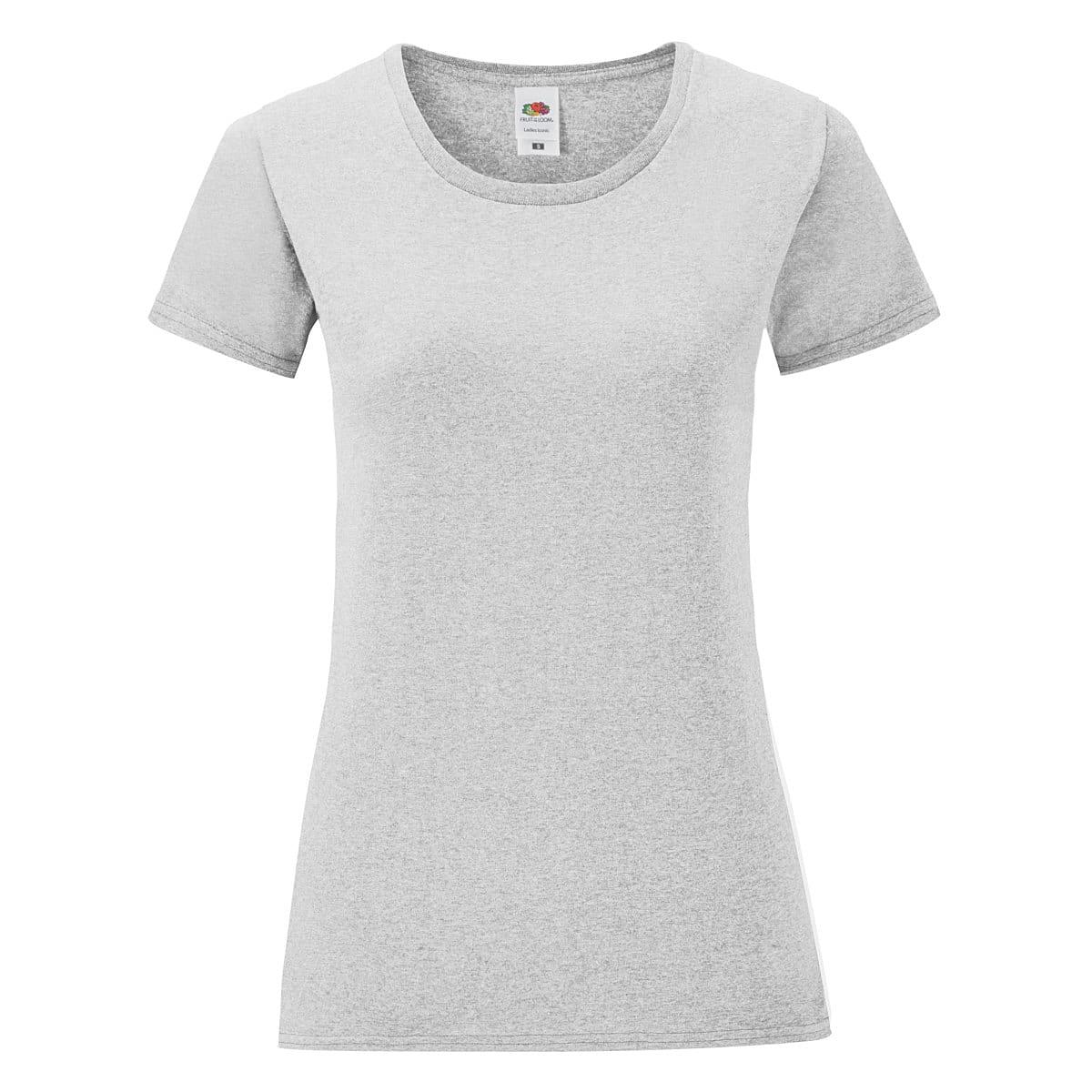 Fruit Of The Loom Womens Iconic T-Shirt in Heather Grey (Product Code: 61432)