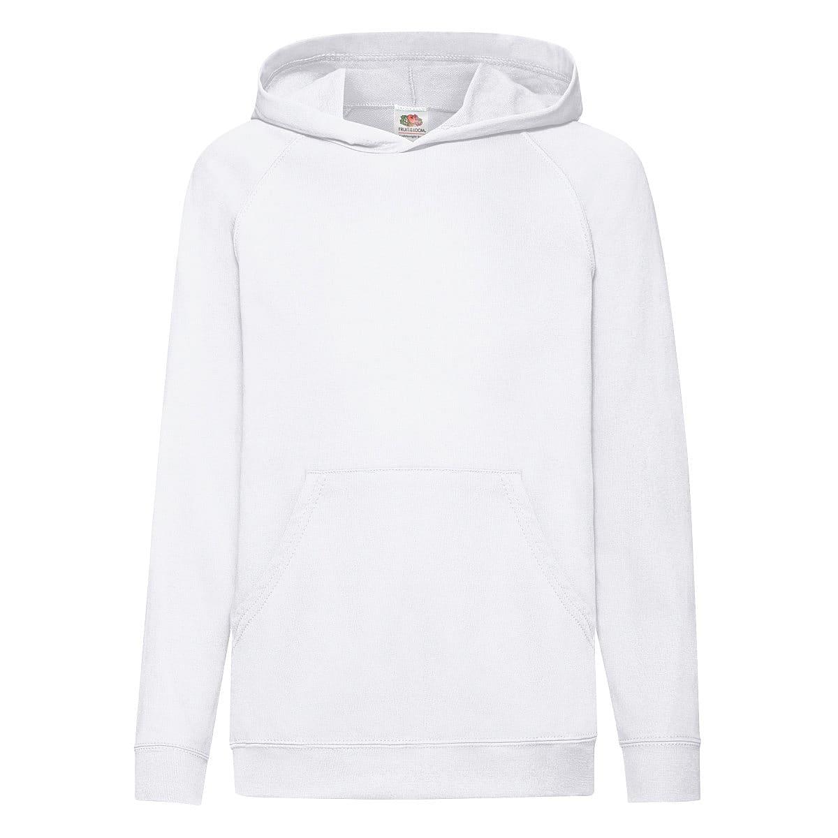 Fruit Of The Loom Kids Lightweight Hoodie in White (Product Code: 62009)