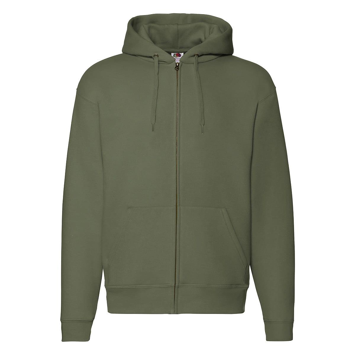 Fruit Of The Loom Zip Through Hoodie in Classic Olive (Product Code: 62034)