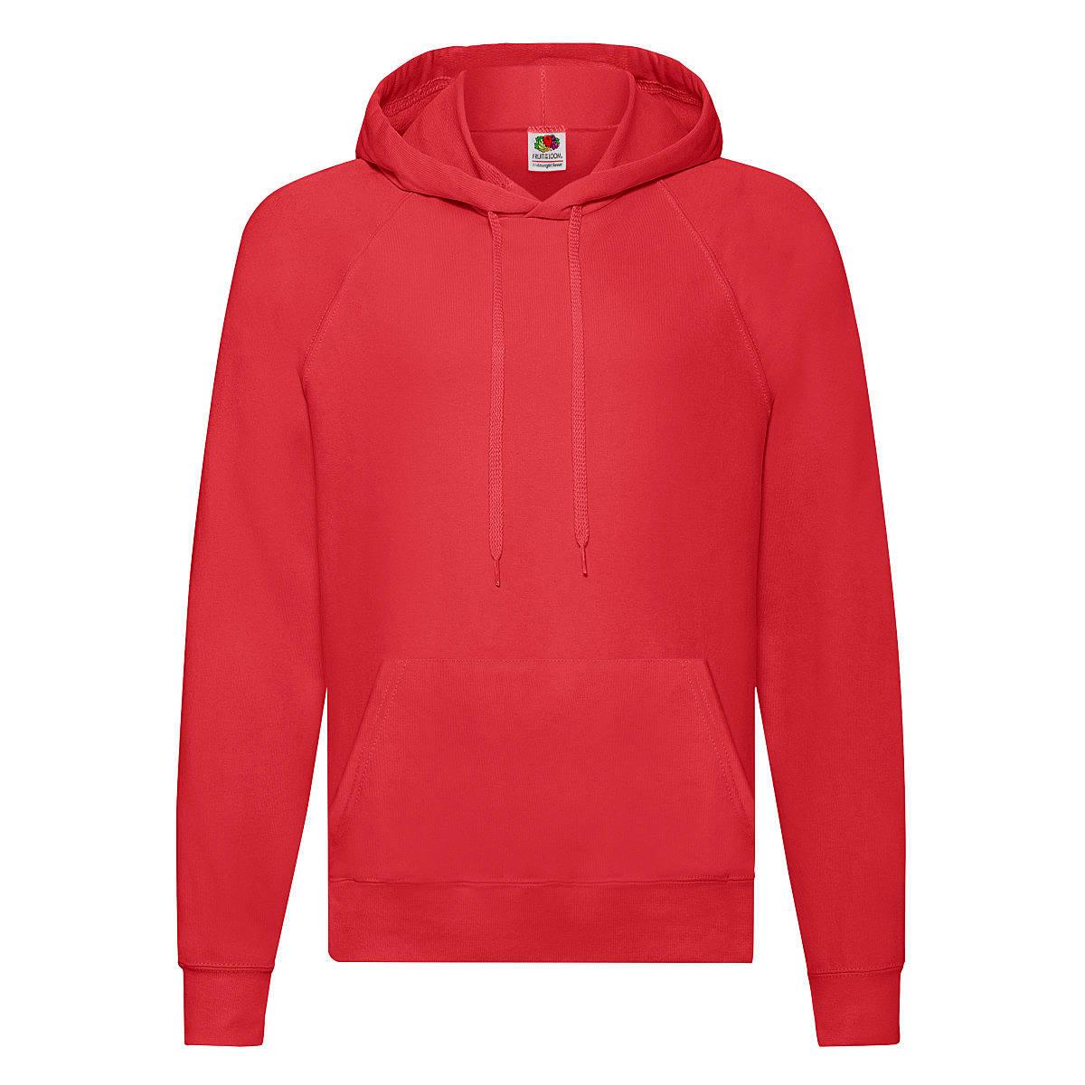 Fruit Of The Loom Mens Lightweight Hoodie in Red (Product Code: 62140)