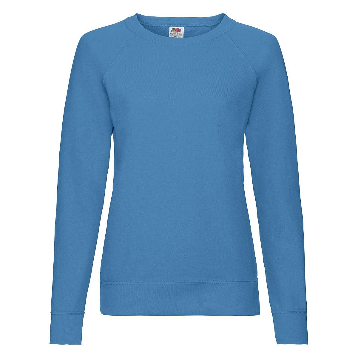 Fruit Of The Loom Lady-Fit Lightweight Raglan Sweater in Azure Blue (Product Code: 62146)