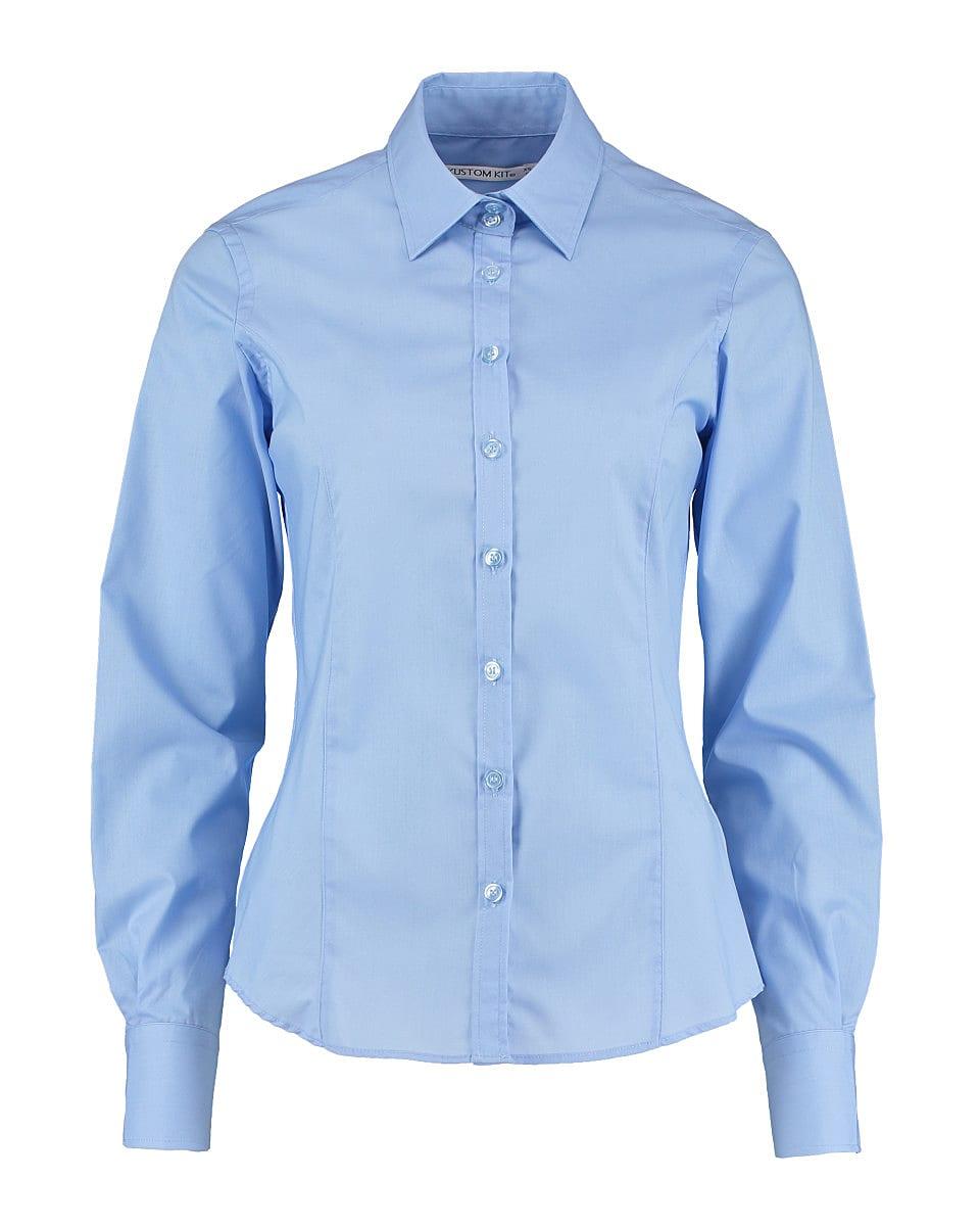 Kustom Kit Womens Long-Sleeve Business Shirt in Light Blue (Product Code: KK743F)