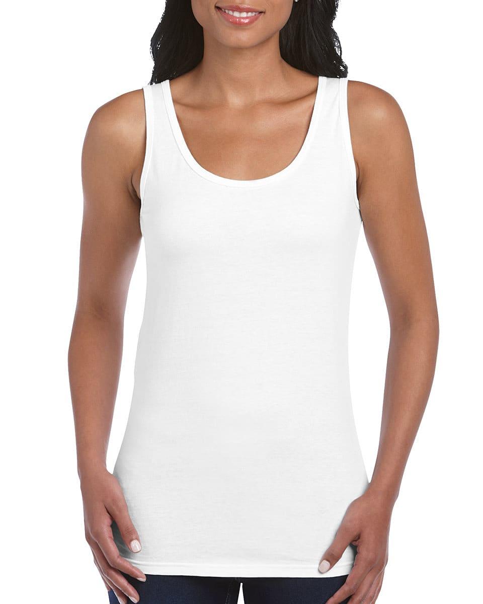 Gildan Womens Softstyle Tank Top in White (Product Code: 64200L)