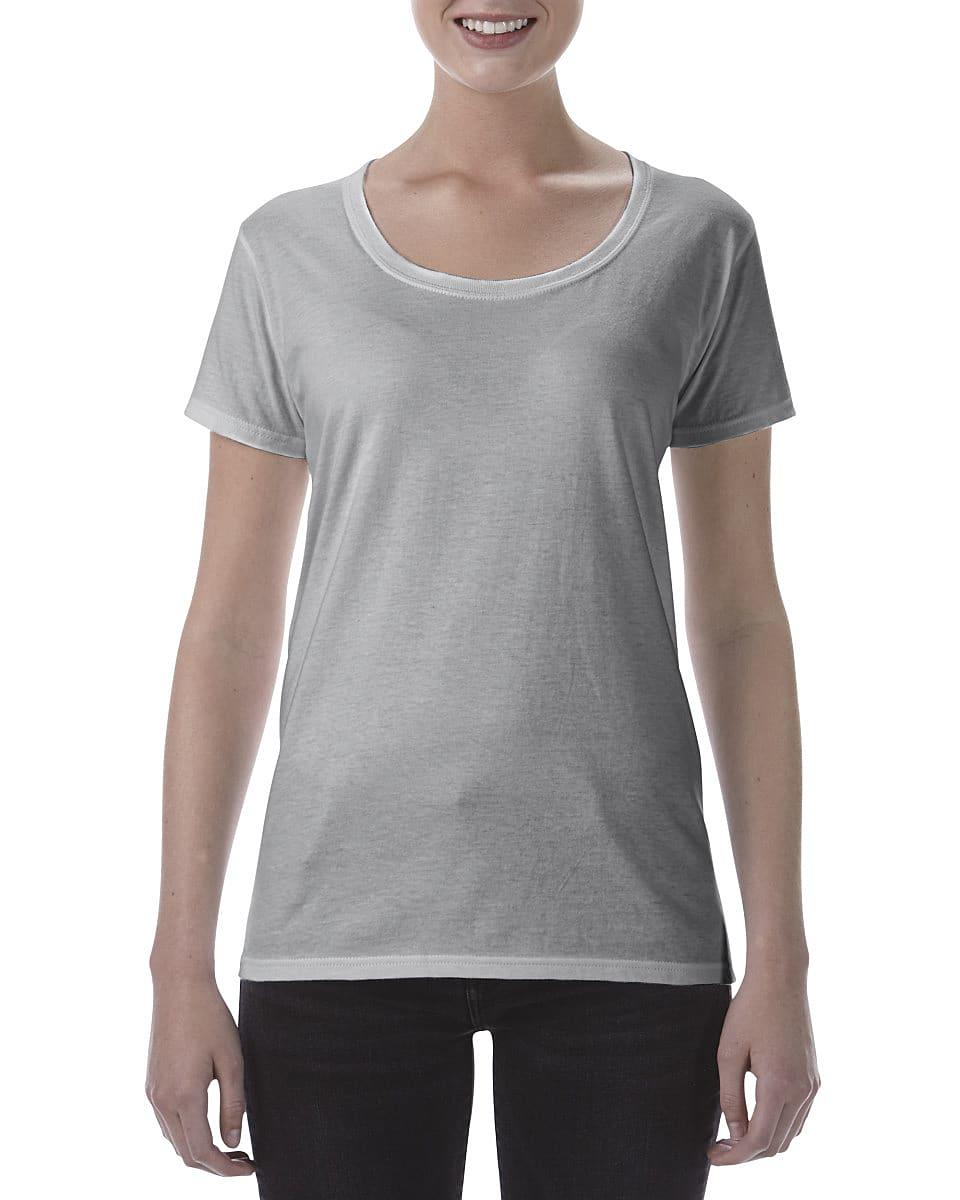 Gildan Womens Deep Scoop T-Shirt in Sport Grey (Rs) (Product Code: 64550L)