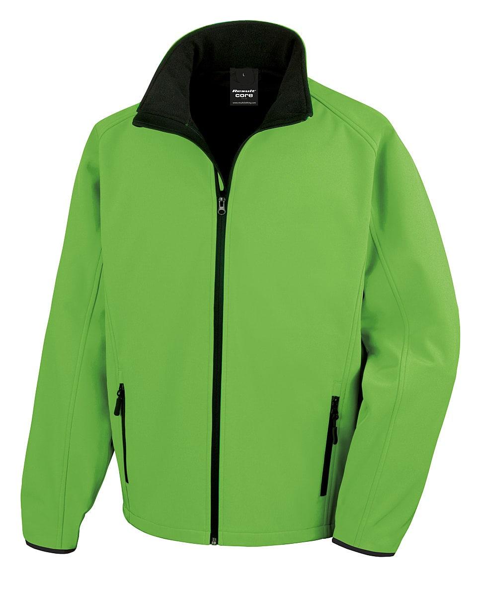 Result Core Mens Printable Softshell Jacket in Vivid Green / Black (Product Code: R231M)
