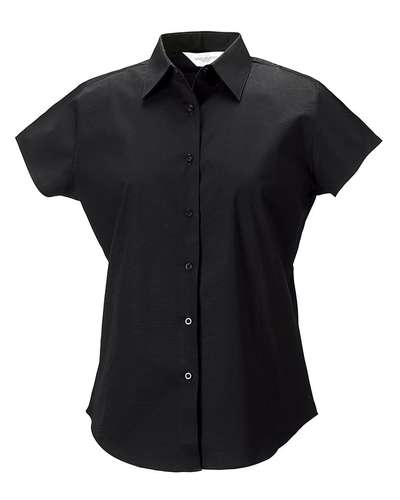 Russell Collection Womens Cap Sleeve Easy Care Fitted Shirt