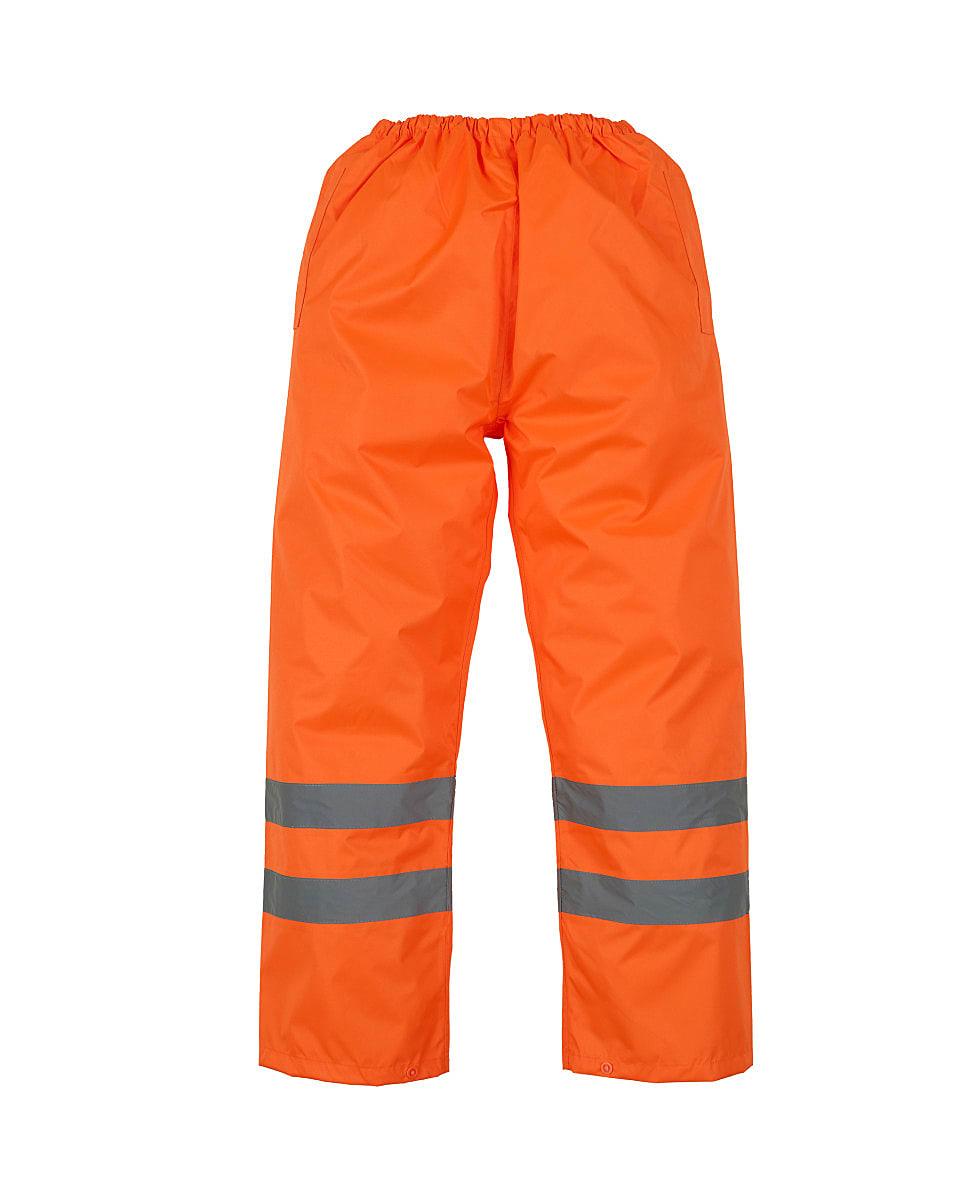 Yoko Hi-Viz Waterproof Contractors Trousers in Hi-Viz Orange (Product Code: HVS462-3M)