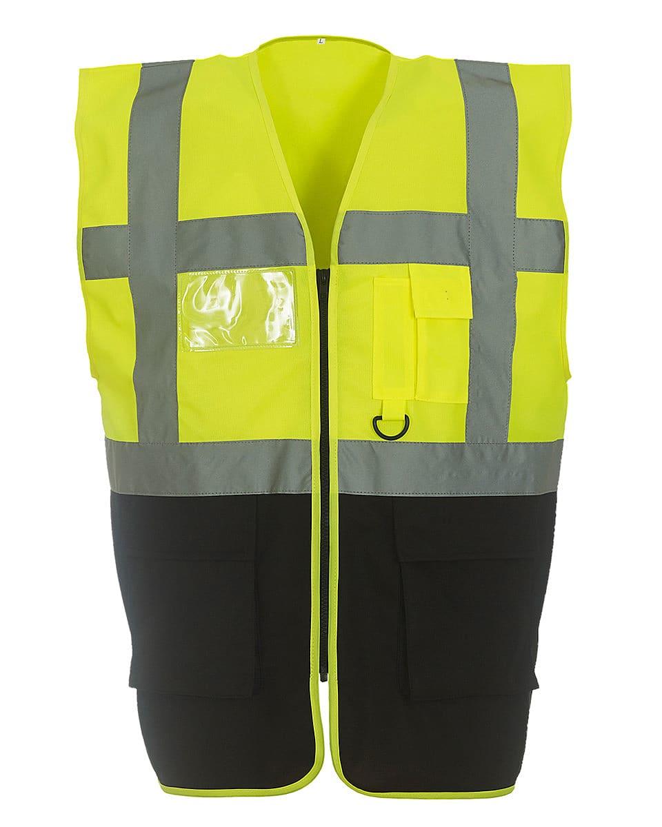 Yoko Hi-Viz Executive Waistcoat in Hi-Viz Yellow / Black (Product Code: HVW801)