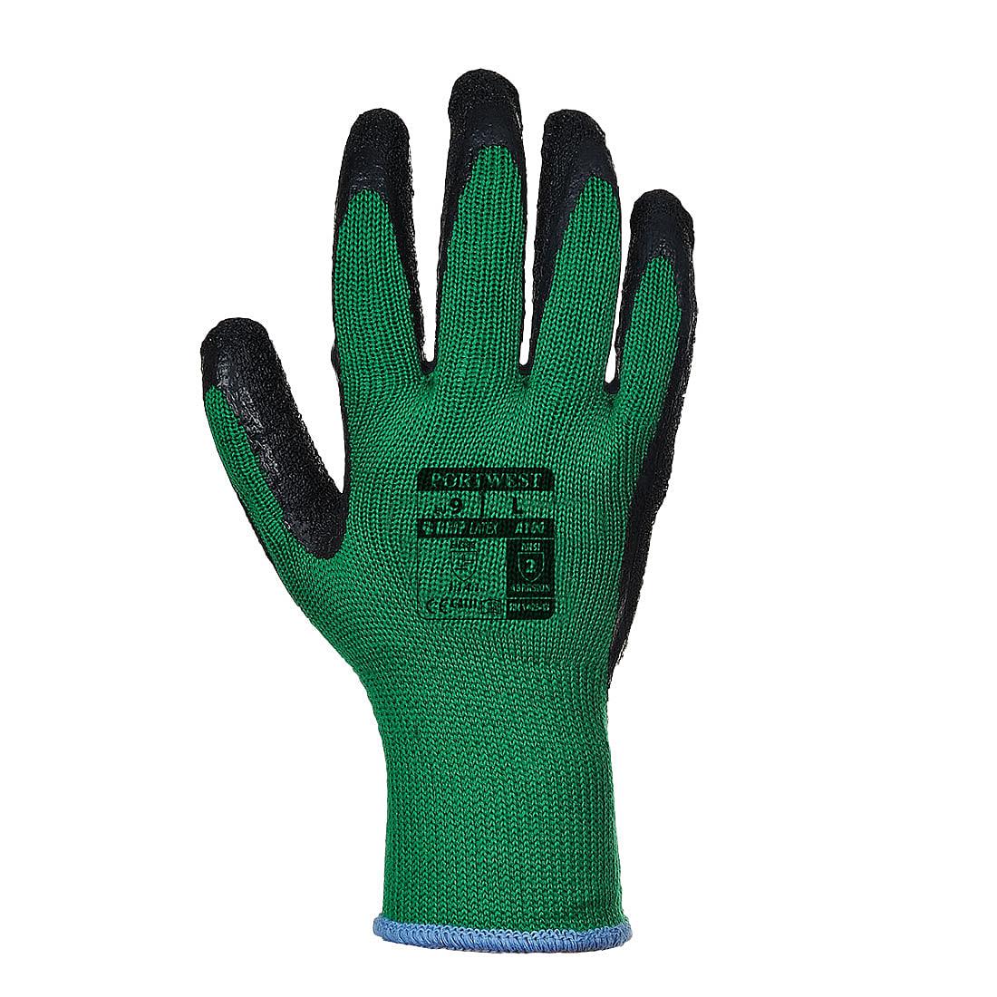 Portwest Grip Gloves - Latex in Green / Black (Product Code: A100)