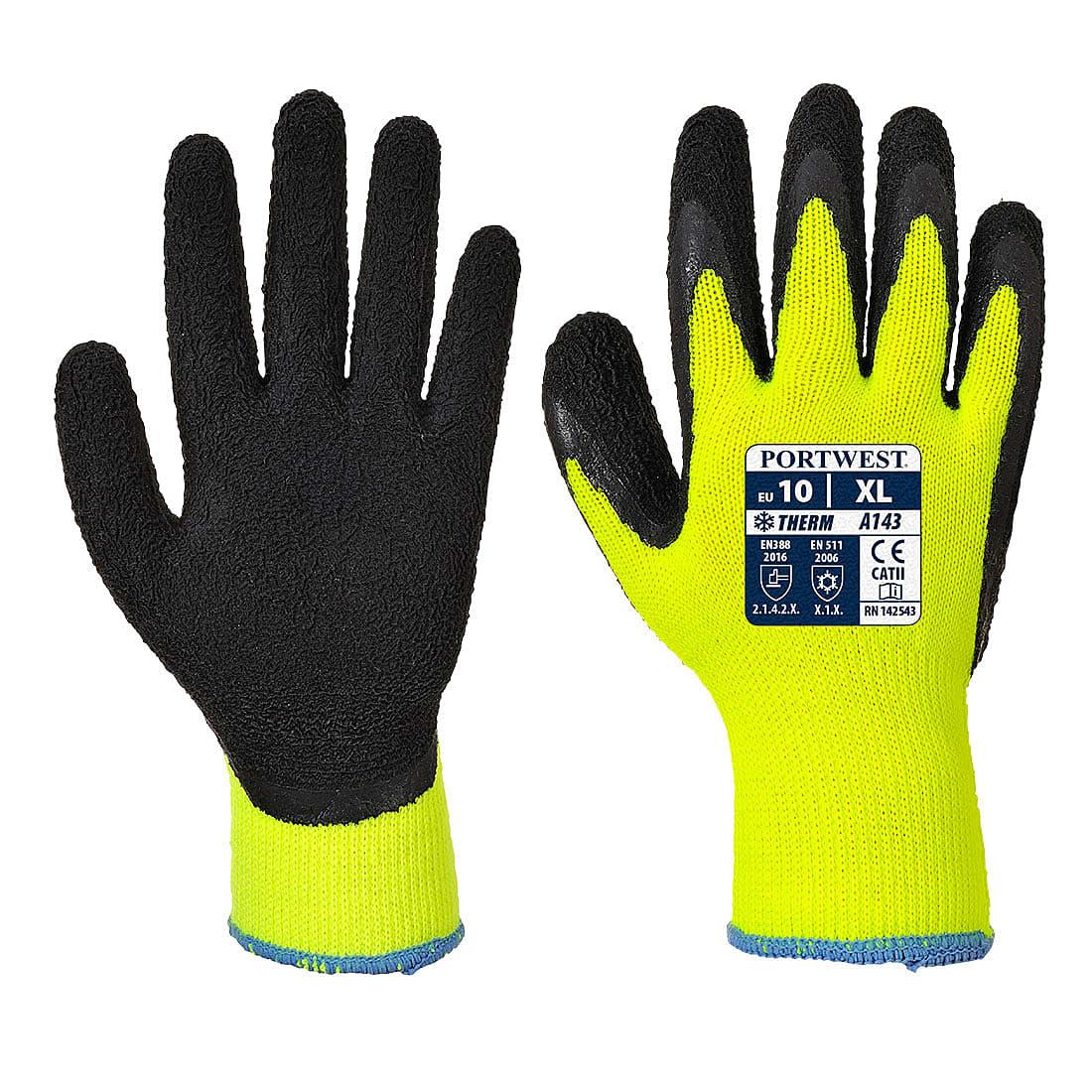 Portwest Thermal Soft Grip Gloves in Yellow / Black (Product Code: A143)