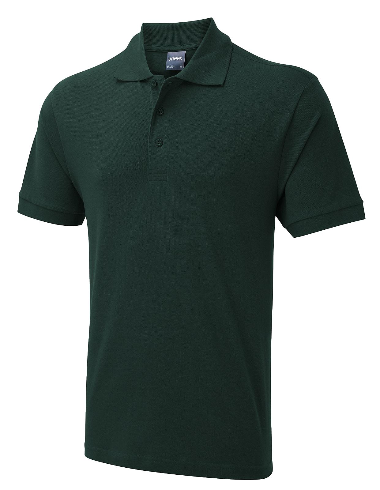 Uneek 180GSM Mens Polo Shirt in Bottle Green (Product Code: UC114)