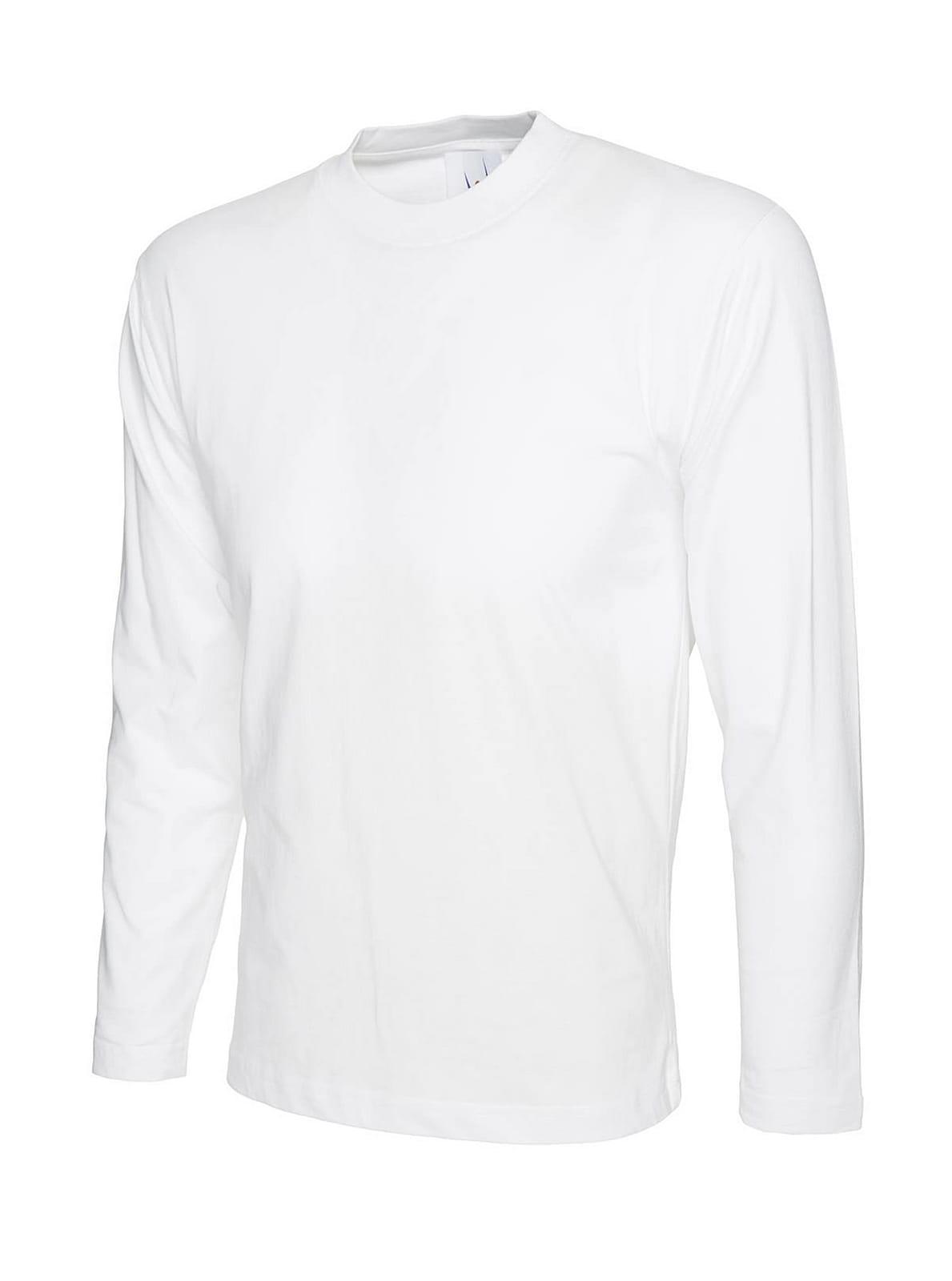 Uneek 180GSM Mens Long-Sleeve T-Shirt in White (Product Code: UC314)