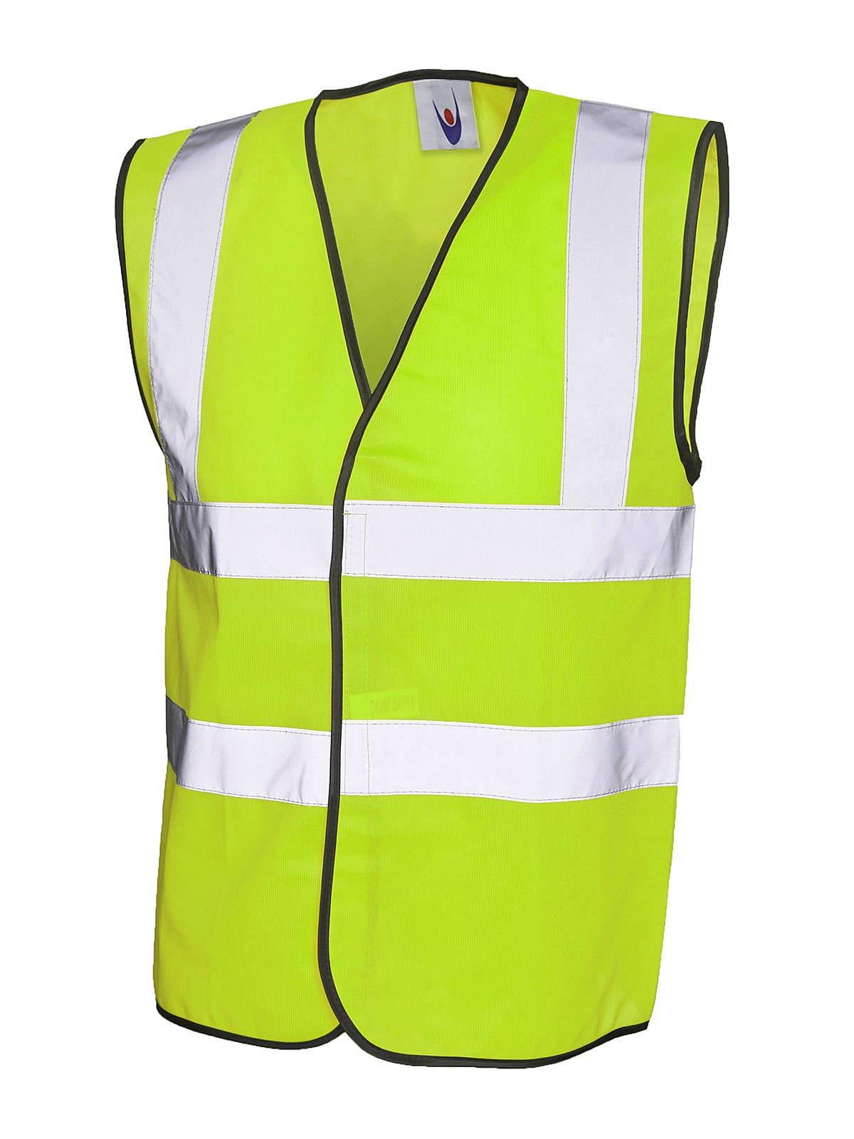 Uneek Sleeveless Safety Waist Coat in Yellow (Product Code: UC801)