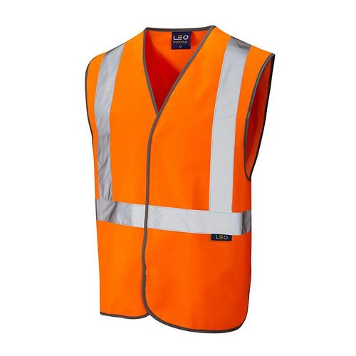 Leo Lapford ISO 20471 Class 2 Railway Hook & Loop Waistcoat Orange