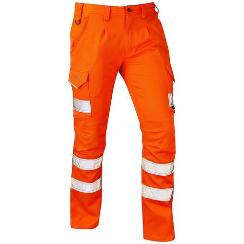 Leo Kingford ISO 20471 Class 1 EcoViz Stretch Poly/Cotton Cargo Trouser Orange