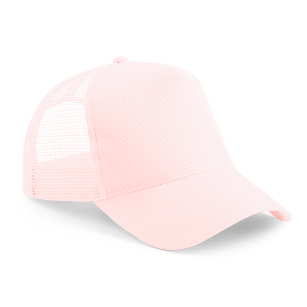 Beechfield Snapback Trucker Cap in Pastel Pink (Product Code: B640)