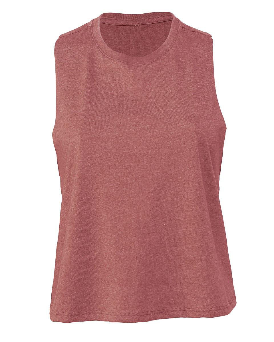 Bella Womens Racerback Cropped Tank in Heather Mauve (Product Code: BE6682)