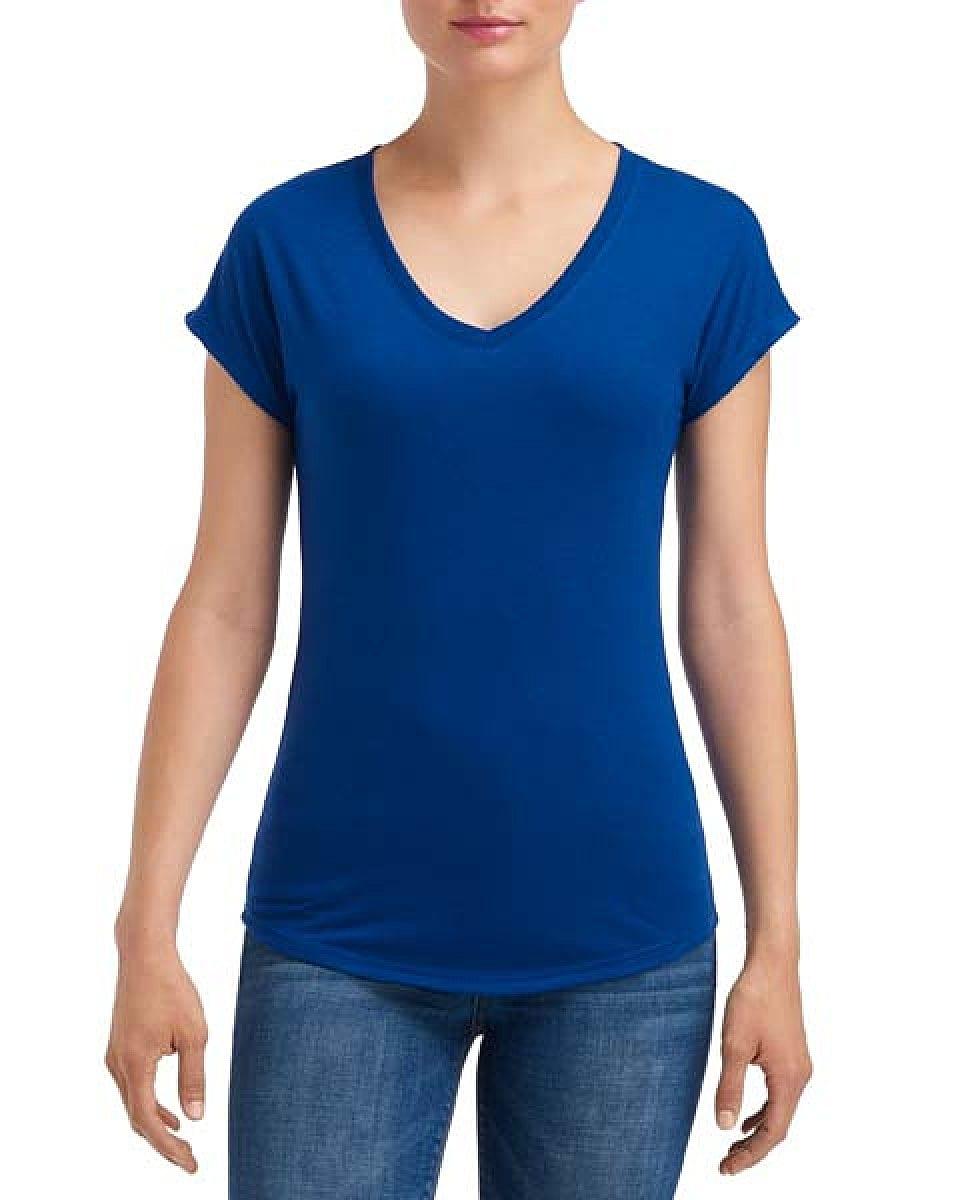 Anvil Womens Tri-Blend V-Neck T-Shirt in Atlantic Blue (Product Code: 6750VL)