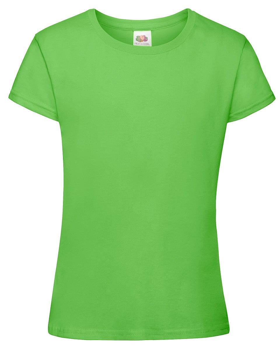 Fruit Of The Loom Girls Sofspun T-Shirt in Lime (Product Code: 61017)