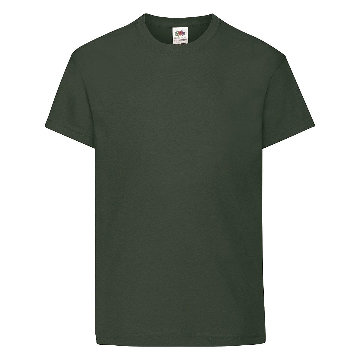 Fruit Of The Loom Kids Original T-Shirt in Bottle Green (Product Code: 61019)