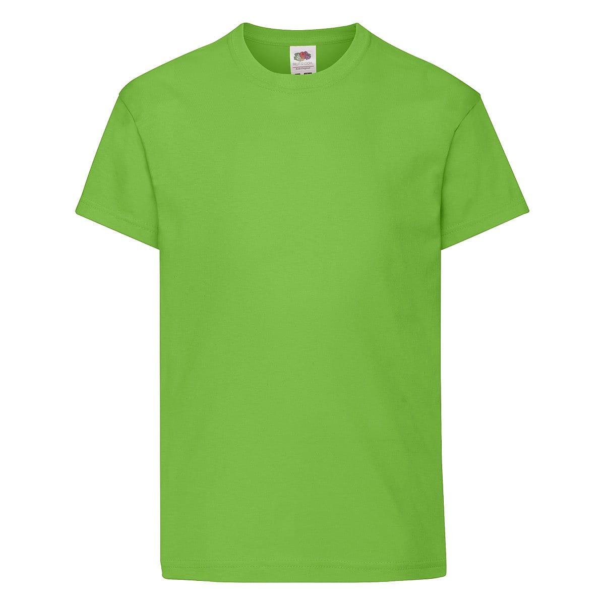 Fruit Of The Loom Kids Original T-Shirt in Lime (Product Code: 61019)