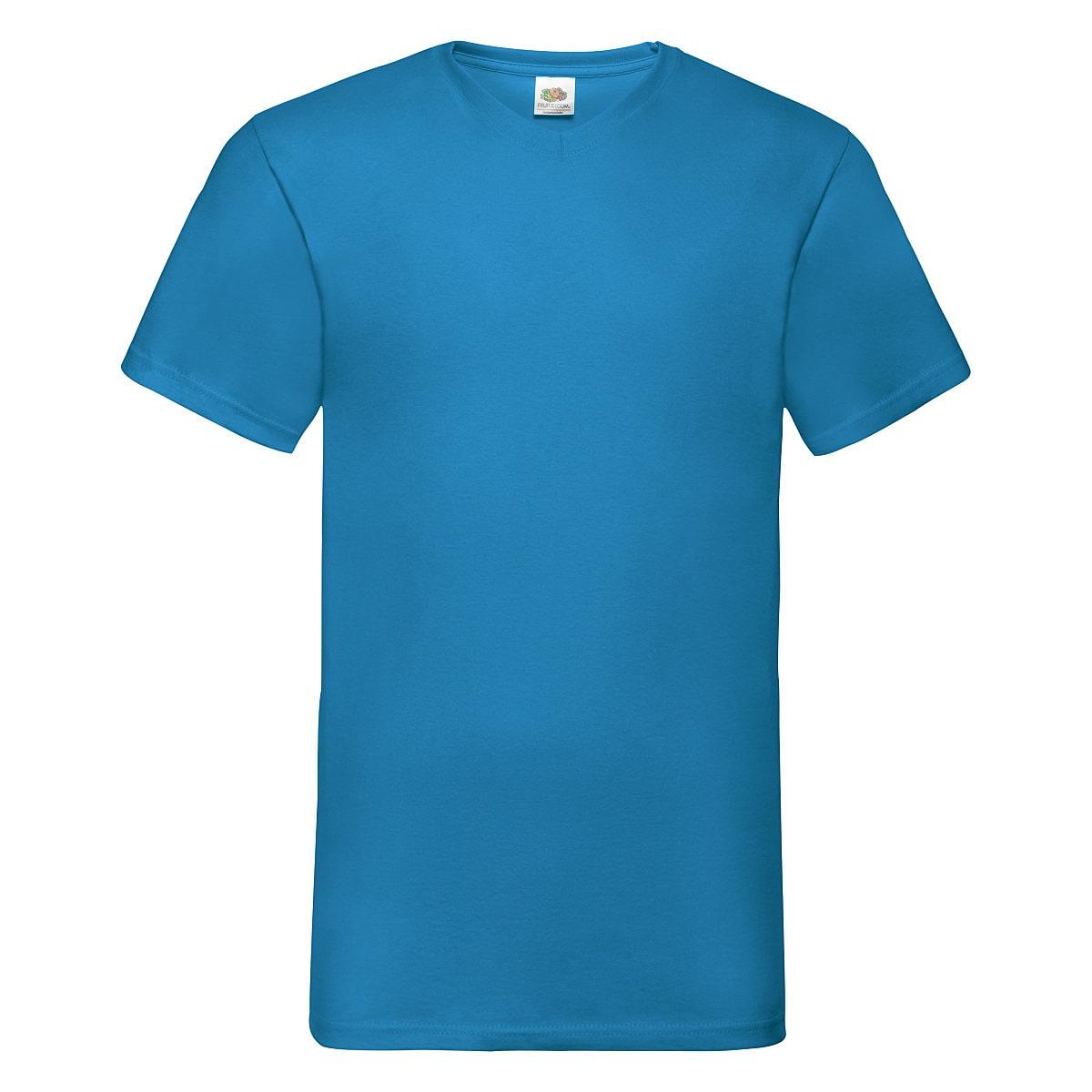 Fruit Of The Loom Valueweight V-Neck T-Shirt in Azure Blue (Product Code: 61066)
