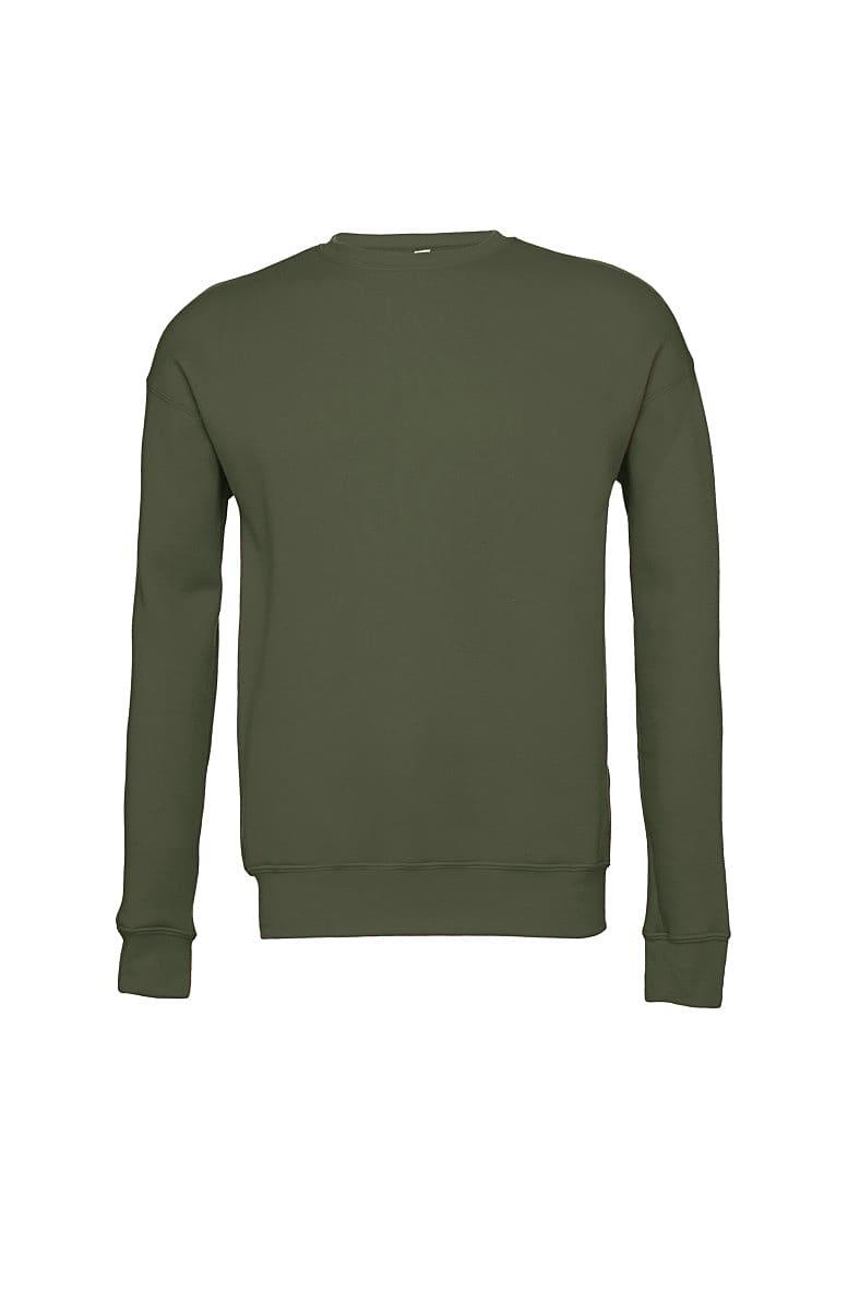 Bella Unisex Drop Shoulder Fleece Sweater in Military Green (Product Code: CA3945)