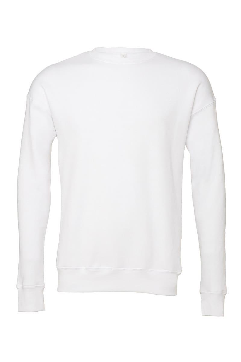Bella Unisex Drop Shoulder Fleece Sweater in White (Product Code: CA3945)