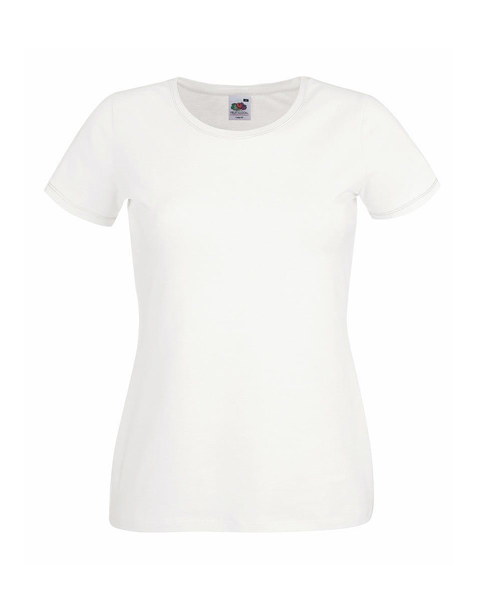 Fruit Of The Loom Lady-Fit Crew Neck T-Shirt in White (Product Code: 61378)