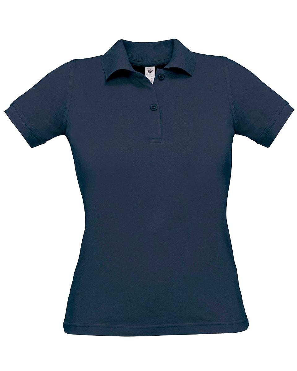 B&C Womens Safran Pure Short-Sleeve Polo Shirt in Navy Blue (Product Code: PW455)