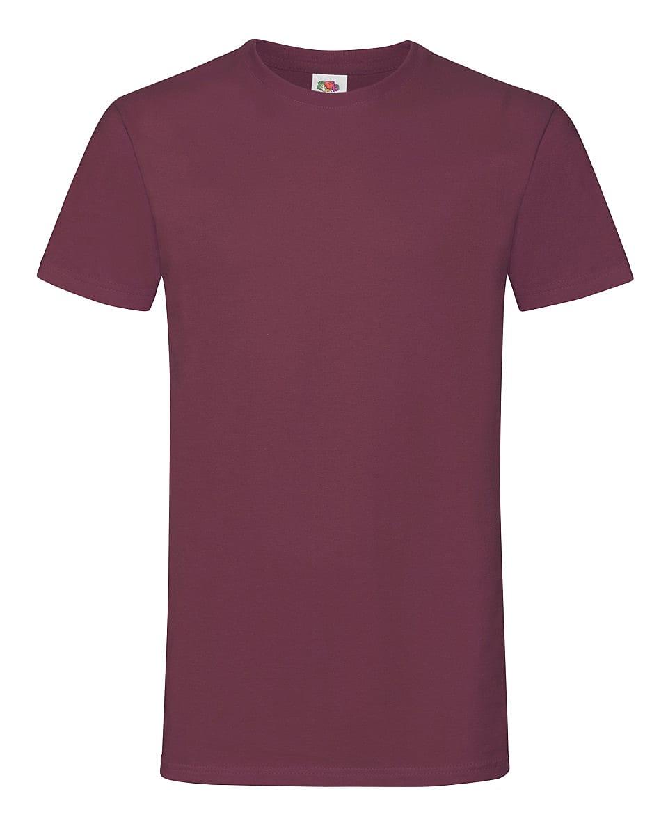 Fruit Of The Loom Mens Softspun T-Shirt in Burgundy (Product Code: 61412)