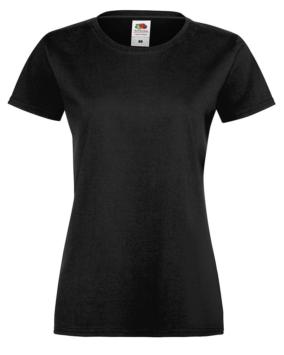 Fruit Of The Loom Womens Softspun T-Shirt in Black (Product Code: 61414)