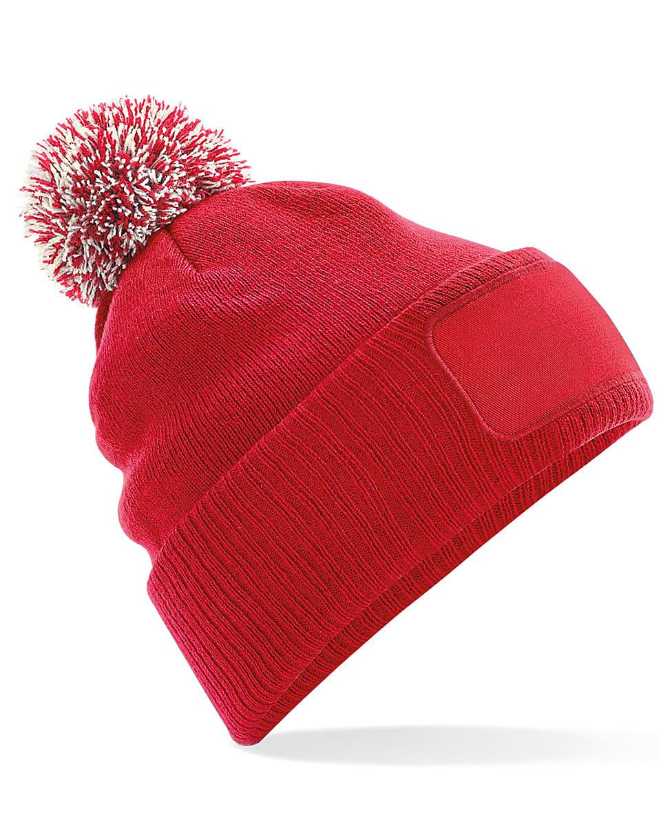 Beechfield Snowstar Printers Beanie Hat in Classic Red / Off-White (Product Code: B443)