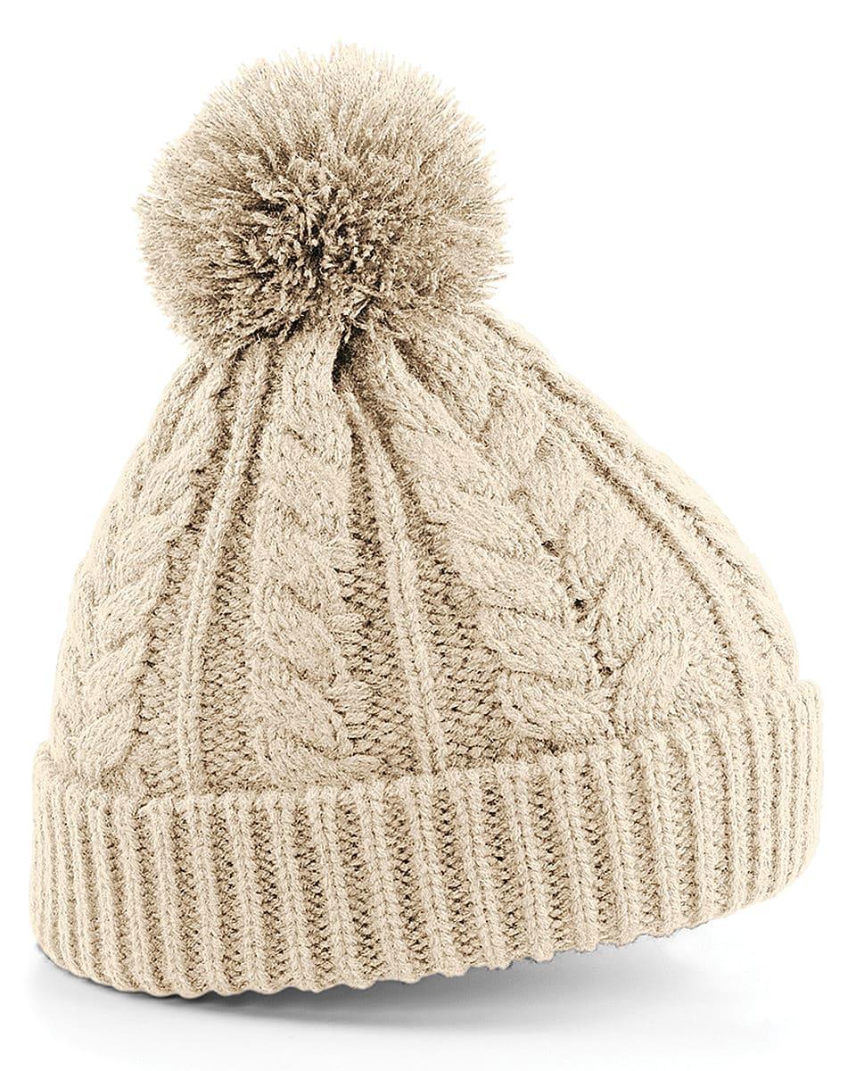 Beechfield Cable Knit Snowstar Beanie Hat in Oatmeal (Product Code: B454)