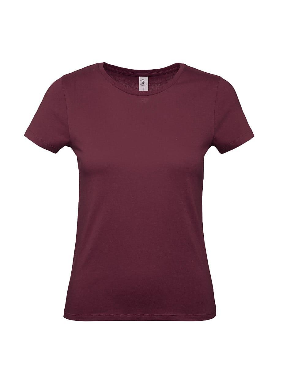 B&C Womens E150 T-Shirt in Burgundy (Product Code: TW02T)