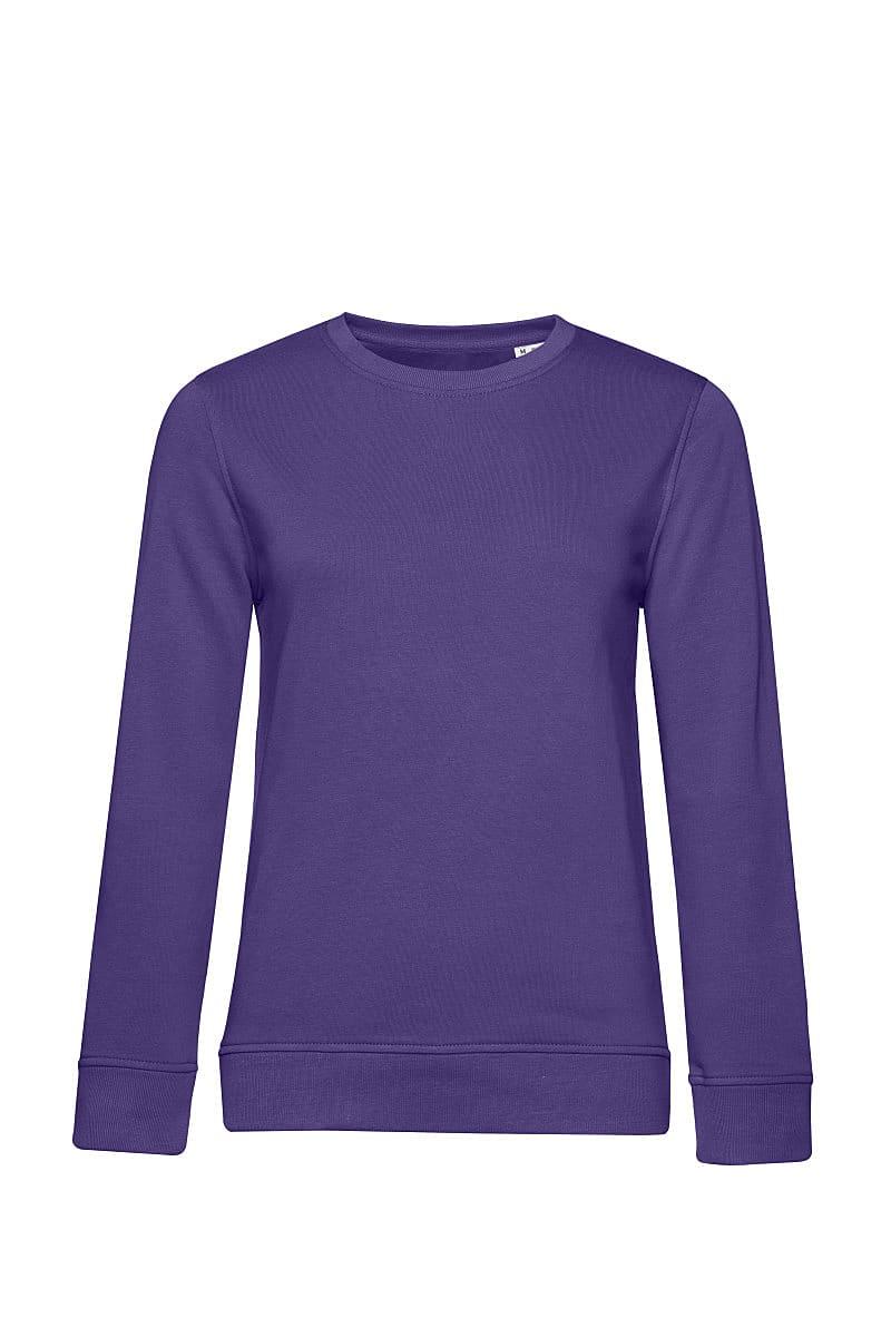 B&C Womens Organic Crew Neck Sweatshirt in Radiant Purple (Product Code: WW32B)