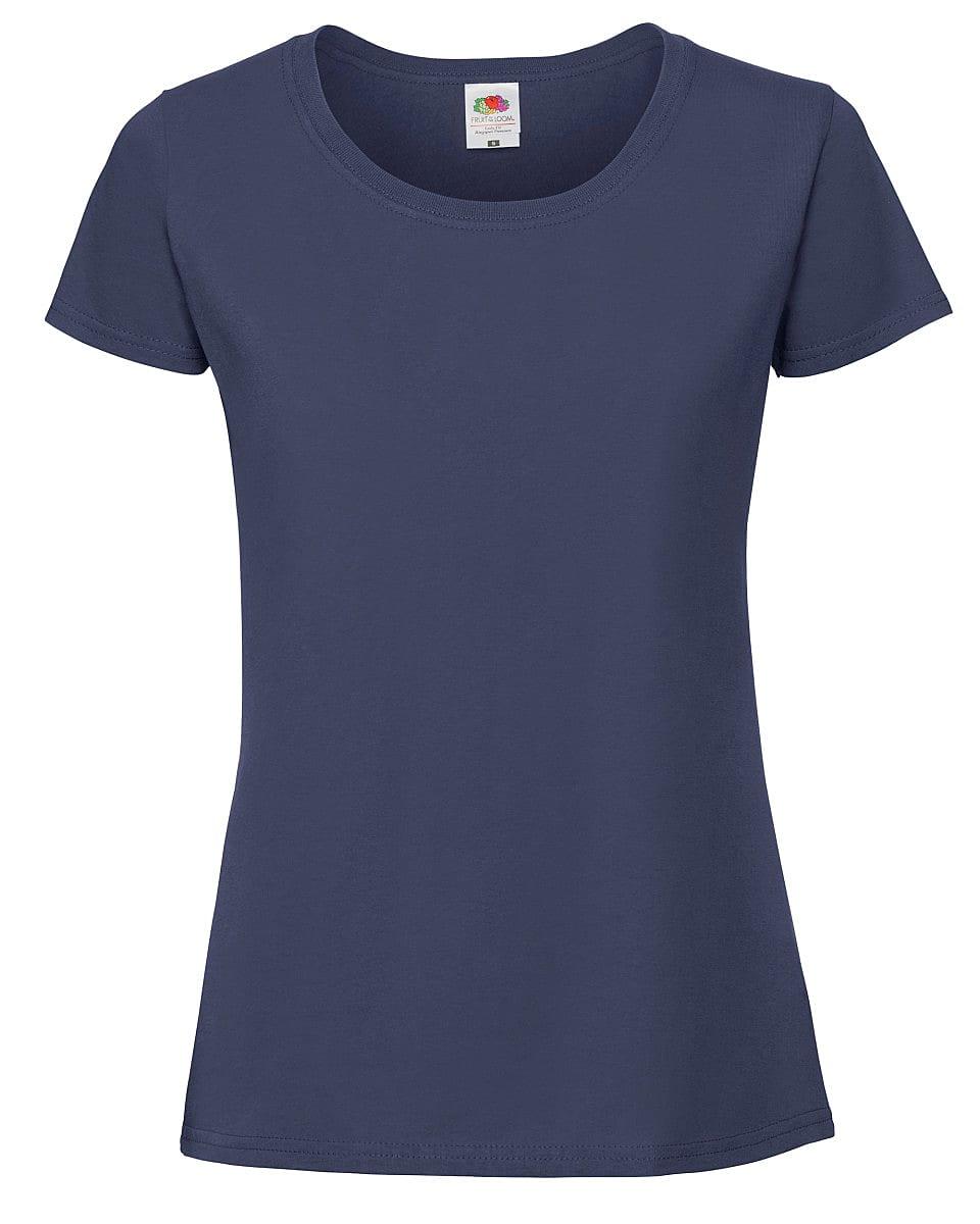 Fruit Of The Loom Womens Ringspun Premium T-Shirt in Navy Blue (Product Code: 61424)
