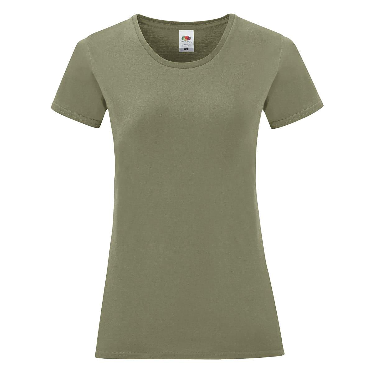 Fruit Of The Loom Womens Iconic T-Shirt in Classic Olive (Product Code: 61432)