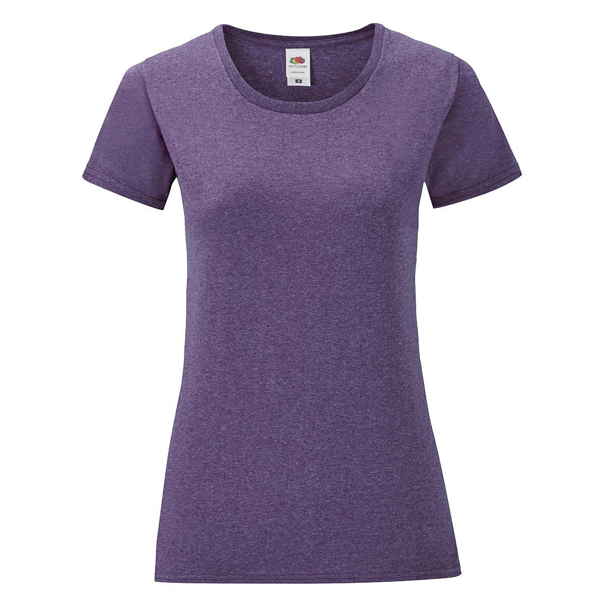 Fruit Of The Loom Womens Iconic T-Shirt in Heather Purple (Product Code: 61432)