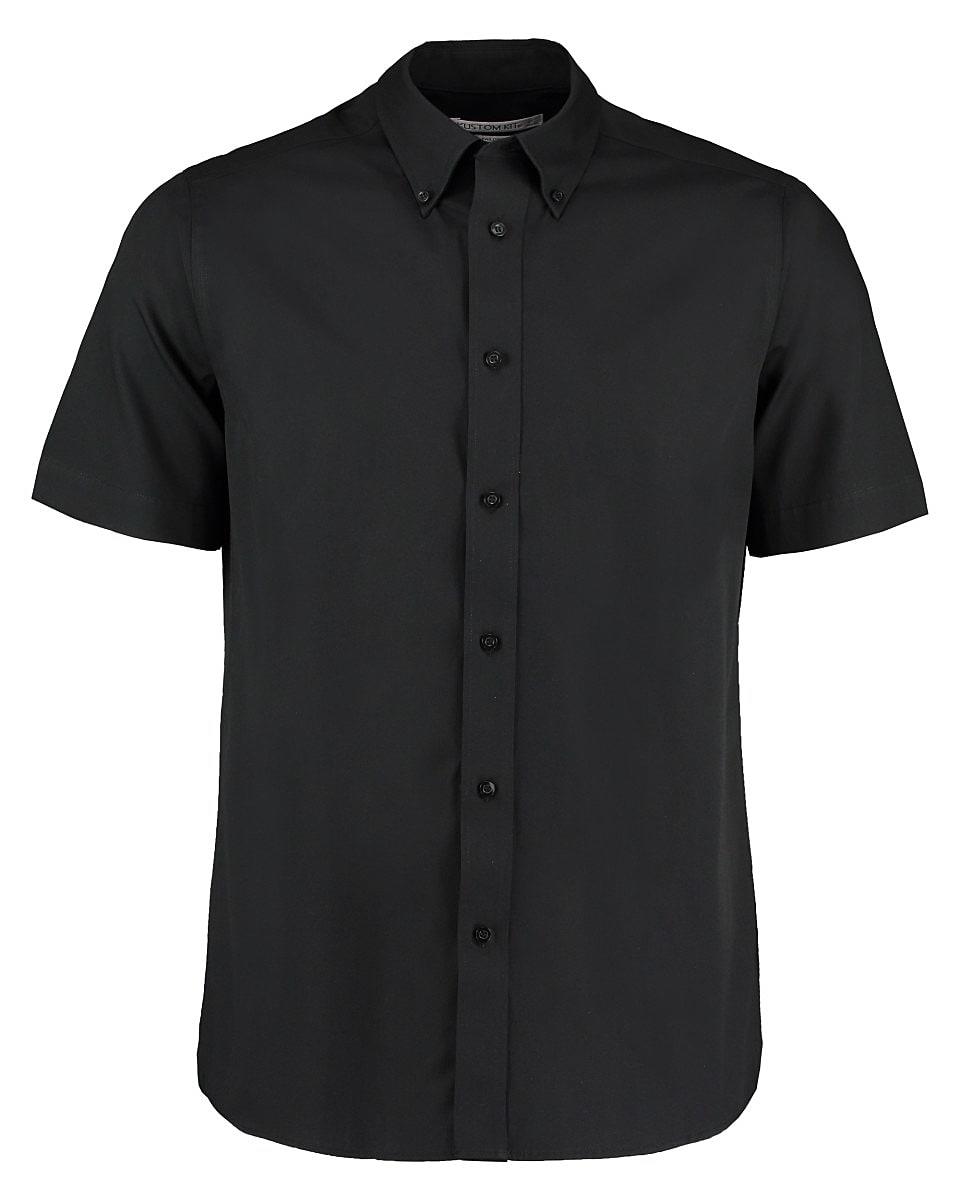 Kustom Kit Mens City Short-Sleeve Business Shirt in Black (Product Code: KK385)