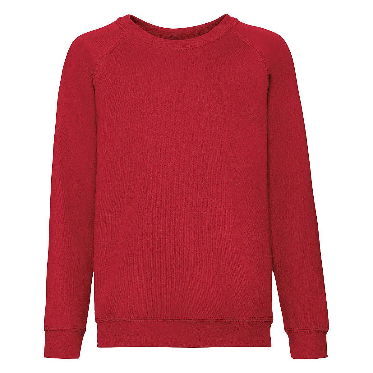 Fruit Of The Loom Childrens Raglan Sleeve Sweatshirt in Red (Product Code: 62039)