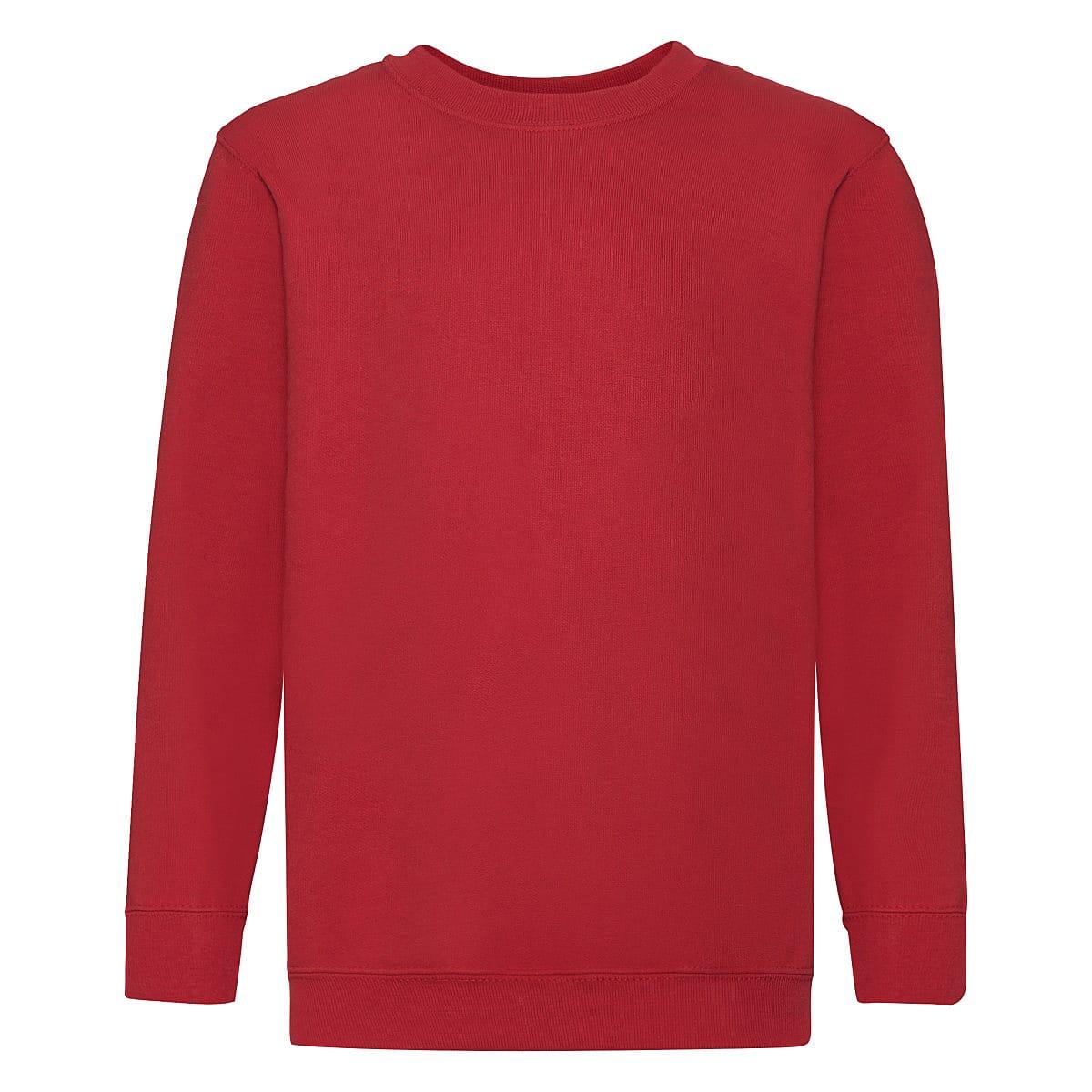 Fruit Of The Loom Childrens Set in Sleeve Sweatshirt in Red (Product Code: 62041)
