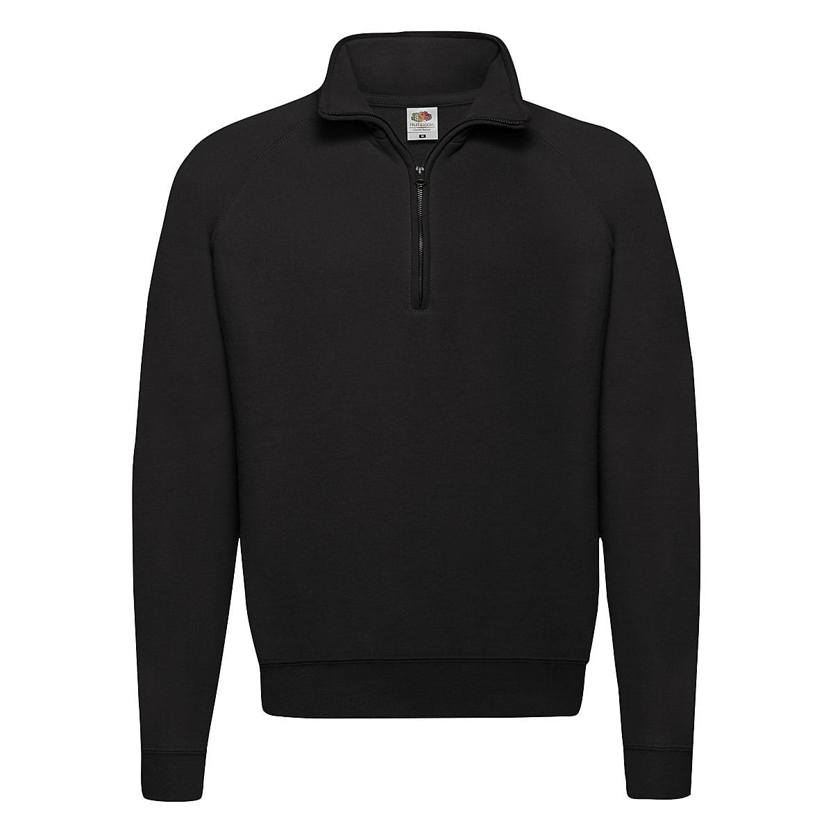 Fruit Of The Loom Mens Classic Zip Neck Sweater in Black (Product Code: 62114)