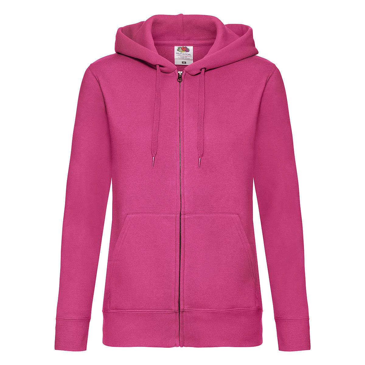 Fruit Of The Loom Lady-Fit Hoodie in Fuchsia (Product Code: 62118)