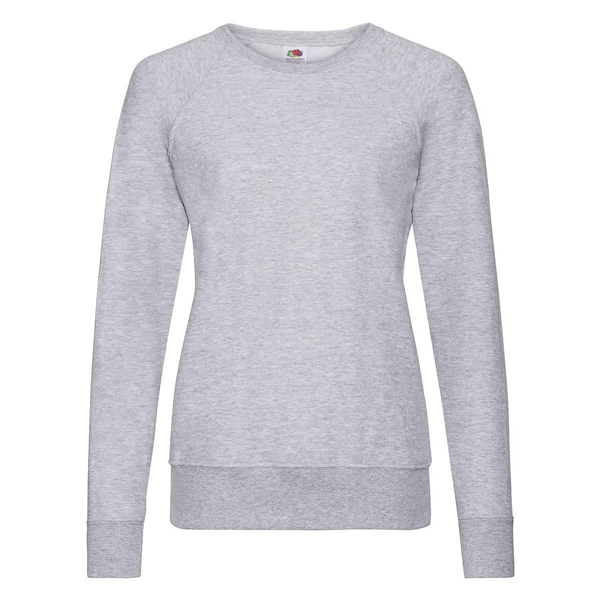 Fruit Of The Loom Lady-Fit Lightweight Raglan Sweater in Heather Grey (Product Code: 62146)